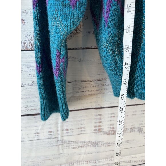 Vintage Knitted Geometric abstract patterned knit sweater Women's 1XB 90's 80's - Picture 7 of 12